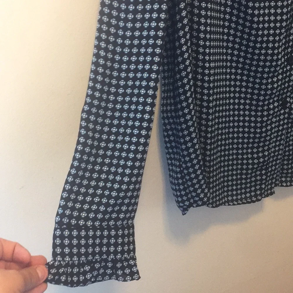 NWT Who What Wear Navy patterned button down XXL - Picture 6 of 9